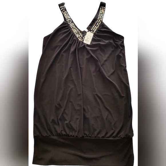 NWT: Black Dress with Jeweled Embellishments at Neckline- Size XL - Picture 5 of 9